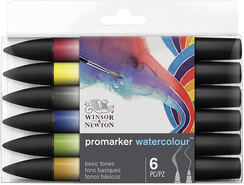 Imagen 1 de 3 de Marcador Winsor&newton Promarker Watercolour Basic Tones X 6
