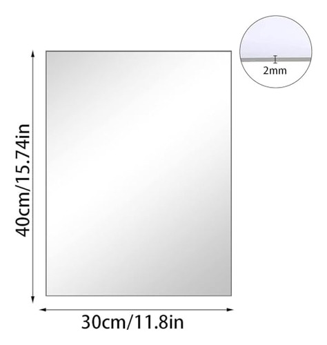 Espejo De Pared De 16 X 12 Pulgadas Con Adhesivo De Azulejos