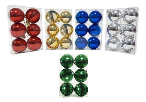 Bolas Navideñas Pack X12 Unidades 7cm Adorno Decorativo Hb Color Dorado