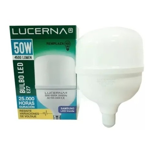 Bombillo Bulbo 50w Lucerna Alto Vatiaje  E27 6000k 