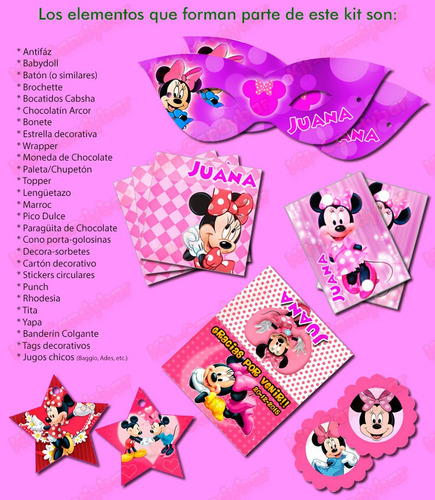 Kit Candybar Imprimible Minnie Mouse - No Edites Más!!