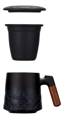 Taza Infusor De Te Filtros Para Te Infusor Con Taza Y Tapa Color Negro