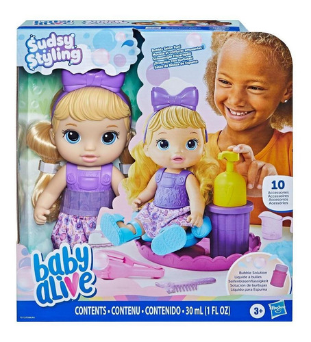 Boneca Baby Alive Sudsy Styling Cabelos Loiros F5112 Hasbro