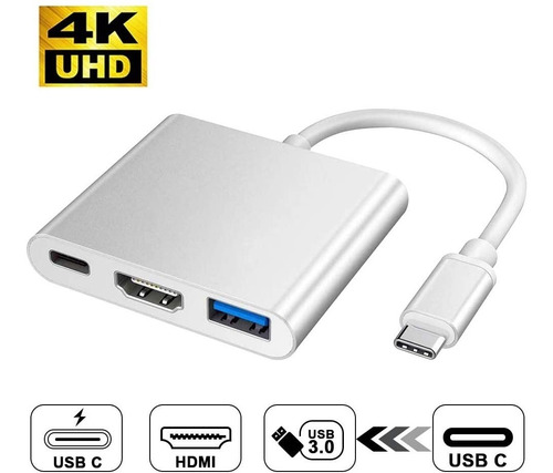 Adaptador Hub Usb C A: Usb 3.0 / Hdmi / Usb C - Pc O Mac