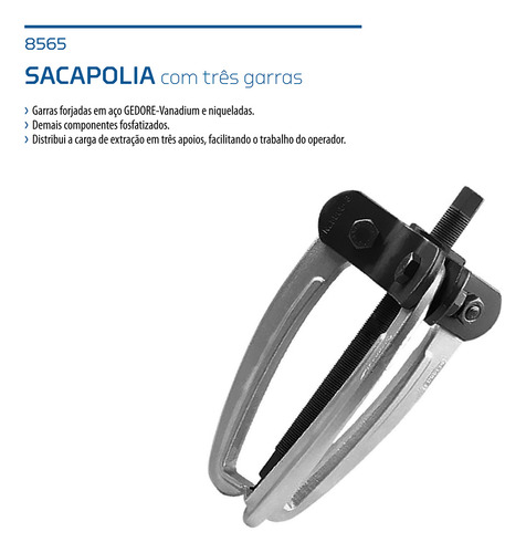 Saca Polia Com 3 Garras 8565-3 5,5 Ton. Gedore