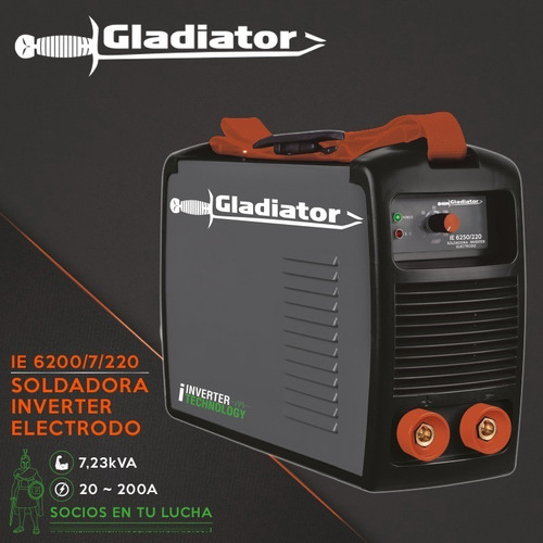 Imagen 5 de 6 de Soldadora inverter Gladiator IE 6200/7/220 gris 60Hz 220V - 230V