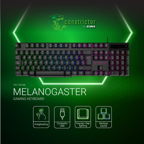 Imagen 4 de 10 de Teclado Gamer Retroiluminado Luces Constrictor