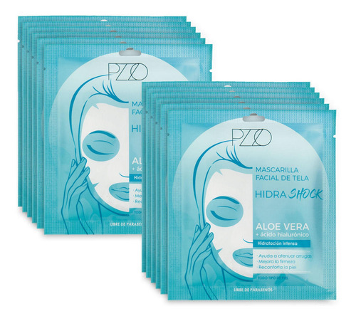 Pack 12 Mascarilla Tela Hidrashock Petrizzio