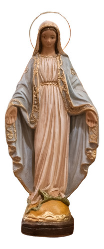 Virgen Milagrosa Cerámica Figura Religiosa Campoamor Deco