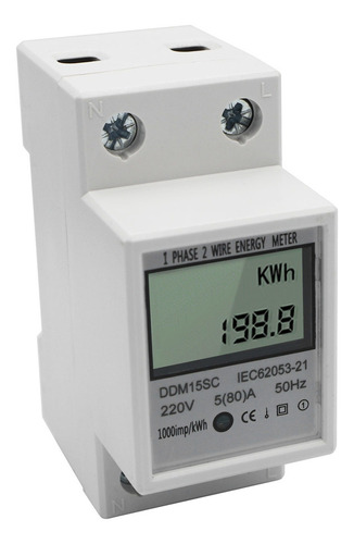 Pantalla Digital Lcd Monofásico Din Rail Medidor De Energía