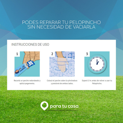 Kit Reparación Parche + Pegamento Piletas Lona Pelopincho