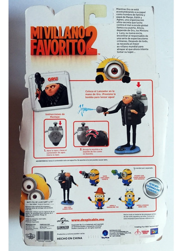 Muñeco Gru Con Lanza Agua / Despicable Villano 2 En Blister (Usado)