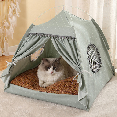 Casa Cama Gatos Mascotas Tipo Carpa Cómoda Acolchada 48x46cm