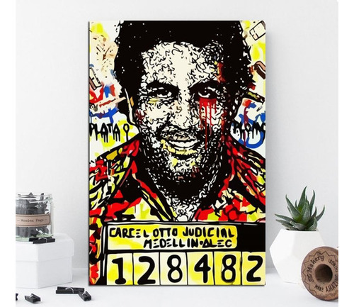 Vinilo Decorativo 20x30cm Pablo Escobar Pop Art Pat M9