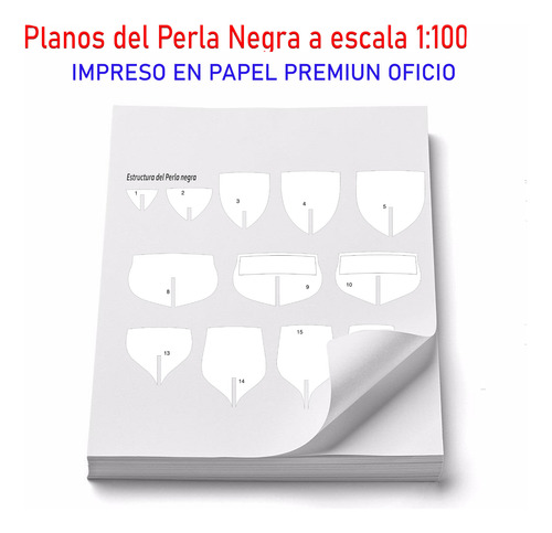 Plano Barcos Perla Negra 1:100 Impreso En Papel