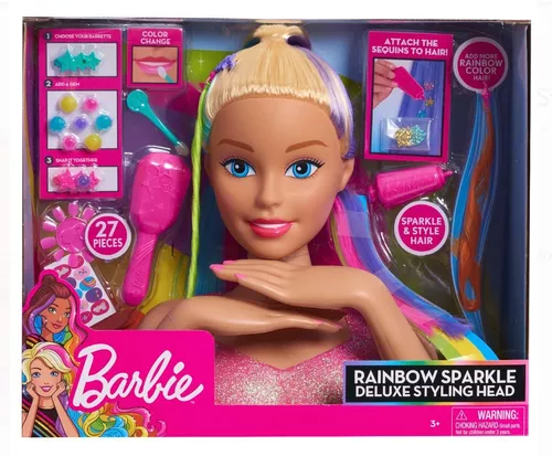 Cabeça Boneca Barbie P/ Pentear Maquiar E Fazer Unhas