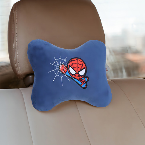 Cojín de respaldo Miniso Spider-Man, color azul, diseño de tela bordada