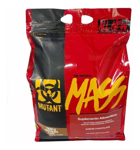 Imagen 3 de 3 de Suplemento en polvo Mutant Mass carbohidratos sabor triple chocolate en sachet de 6.8kg