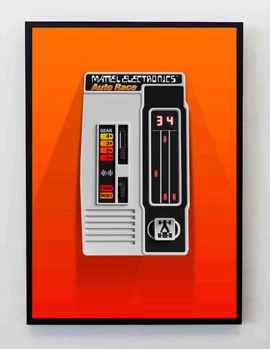 Cuadro 33x48cm Poster Mattel Electronics Auto Race