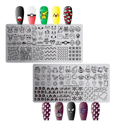 Placa Metálica Stamping Nail Art - Pokémon