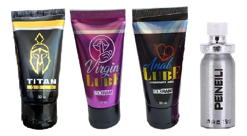 Pack X4 Lubricante Titan + Anal + Estrechante + Peineili