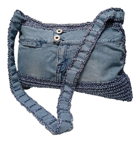 Bolso Jean. Tejido A Crochet. Azul Claro Jeannetmy