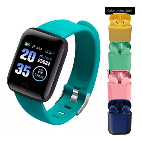 Smartwatch 116 Plus Redes Sociales + Auriculares Inalam