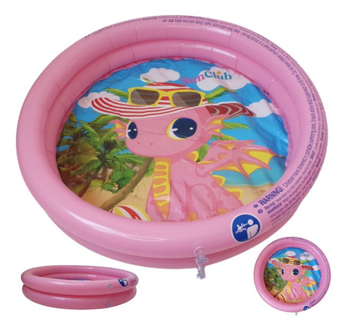 Piscina Inflável Infantil Praia Campo Bebes 60cm 20 Litros Cor Rosa