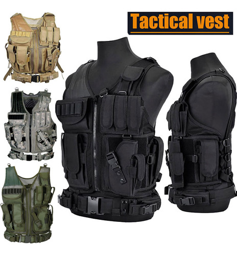Chaleco Táctico Swat Army Con Múltiples Bolsillos Jungle