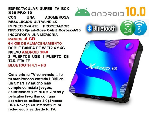 Super Tv Box A5x Max 4gb 32gb Smart Tv 4k Android 9 Bluetoot
