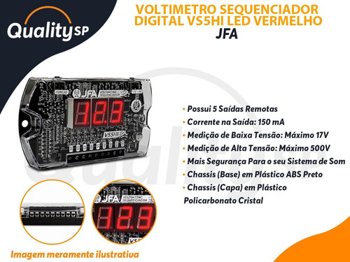 Voltimetro Sequenciador Digital Jfa Vs5hi Led Vermelho