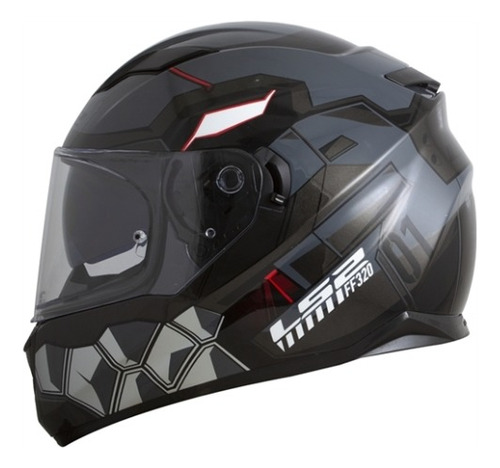 Capacete Fechado Oculos Solar Ls2 Ff320 Stream Angel Cinza