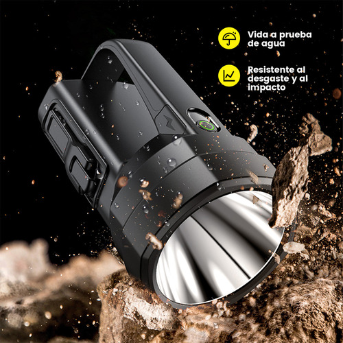 Philips Linterna Led Potente Recargable, Resistente Al Agua, 1500 Lm, 30 W, Luz Potente, Alcance Ultra Largo, Luz Blanca, Para Pesca Al Aire Libre, Batería De Larga Duración, Sfl-3241