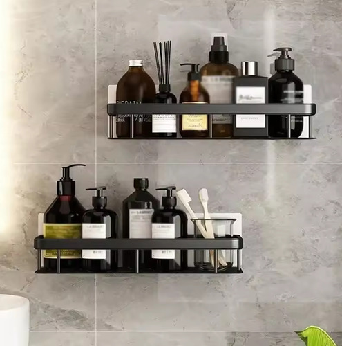 Estante Organizador de Baño Inomax – Repisa de Aluminio Negra para Ducha