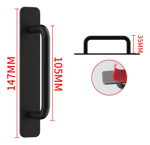 Auto Pegajoso Maçaneta Da Porta Push Pull Alça Redonda S