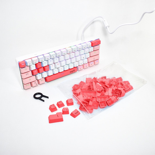 Teclado 60% Custom Glow Up Con Set De Keycaps 6 Colores Z61