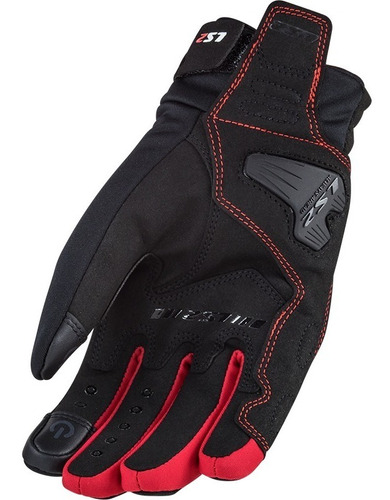 Guantes Hombre Ls2 Jet 2 Negro Rojo