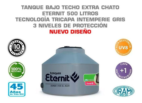 Tanque Agua 500 Litros Tricapa Eternit Bajo Chato Techo