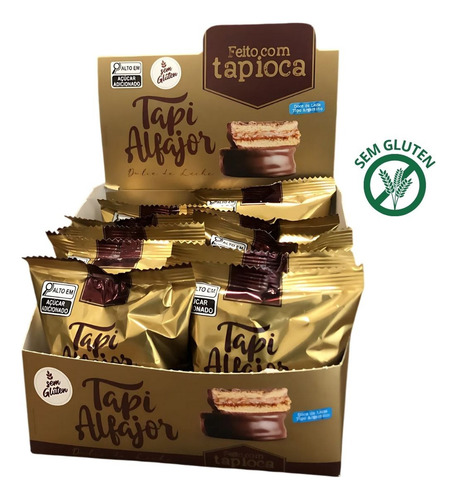 Alfajor Sem Glúten De Tapioca Com Doce De Leite E Chocolate