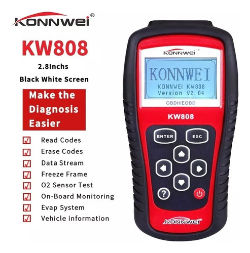 Escaner Automotriz Konnwei Kw808 Obd2