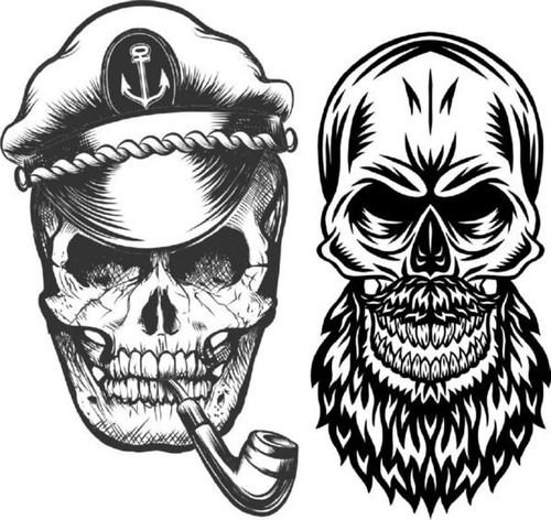 Vector Halloween Día De Muertos Cdr Calaveras Tatuajes V133
