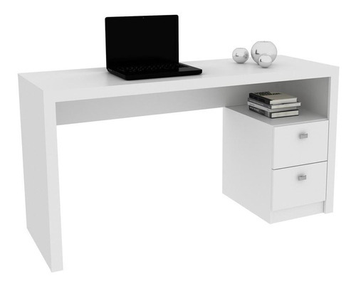 Escrivaninha Com 2 Gavetas Multimóveis Cr25033 Branca Cor Branco