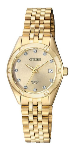 Citizen Crystal Stainless Steel Gold Eu6052-53p