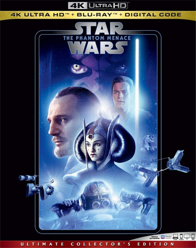 Star Wars 1 La Amenaza Fantasma Pelicula 4k Ultra Hd + Bd
