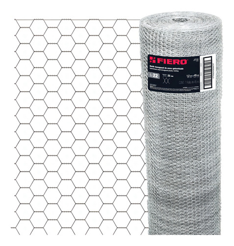 Malla De Acero Galvanizado Hexagonal 25mmx 120 M Fiero