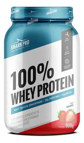 Whey 100% Whey Protein Concentrado - Shark Pro Sabor Morango