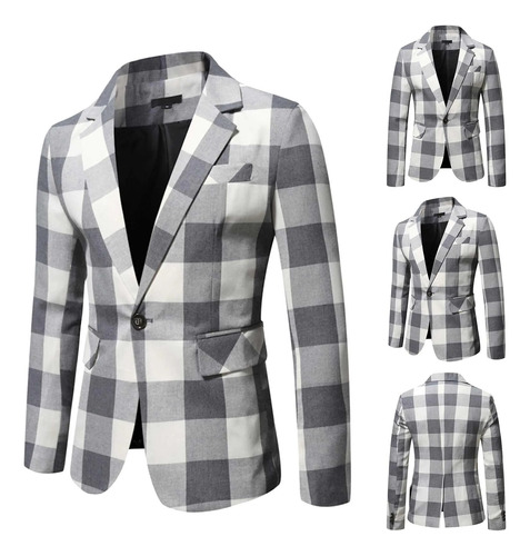 Blazers Casuales A Cuadros Para Hombre, Ropa Coreana Para Ho