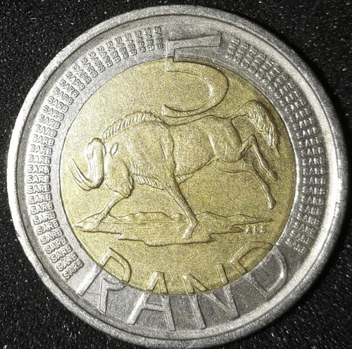 Moeda 5 Rand Ano 2011 África Do Sul