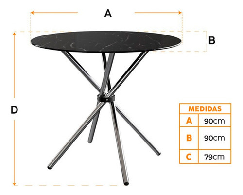 Mesa De Comedor Nodos 90 Cm Vidrio Marmoleada Ofideas