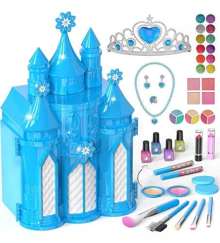 Disney Frozen - Juego de belleza para niñas, kit de maquillaje para niñas,  juego de maquillaje de juguete lavable real, regalo de Frozen, juego de